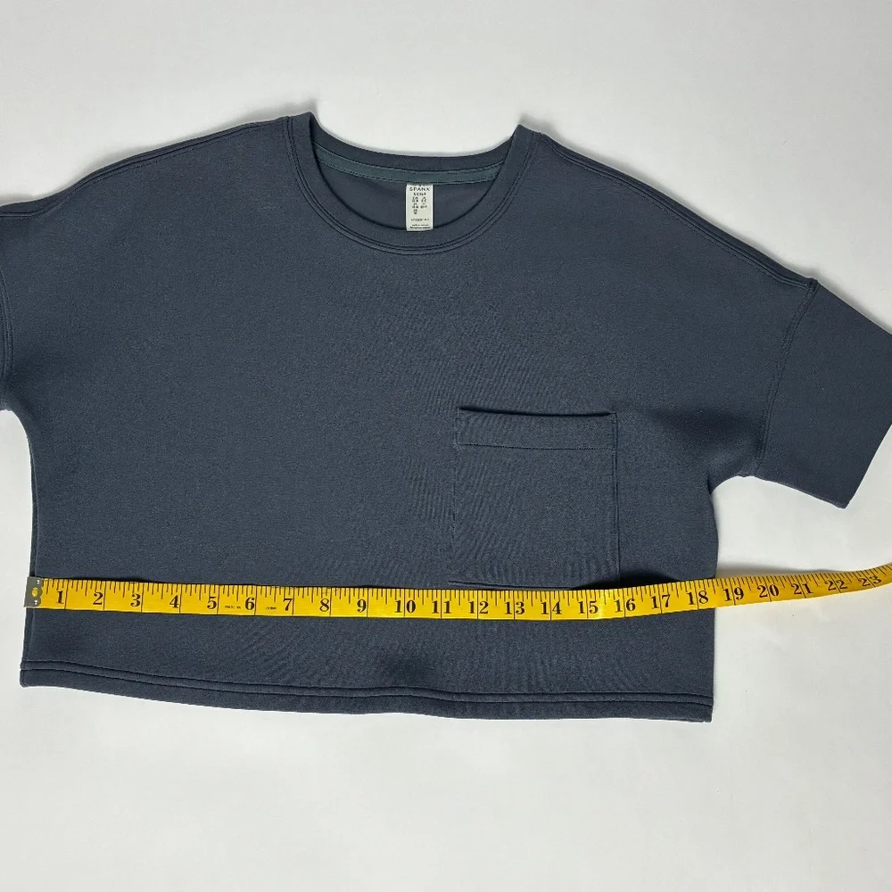 Spanx AirEssentials Cropped Tee Small – Smoke Gray - Picture 5 of 7